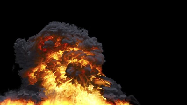 Fire explosion animation with powerful fire burst