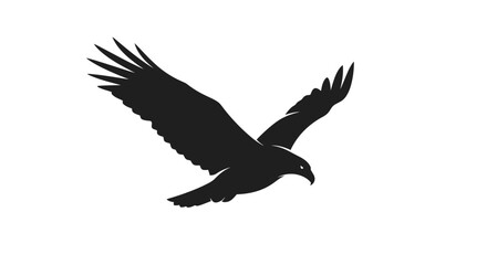 Obraz premium Eagle in flight, soaring high with outstretched wings against a white background