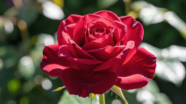 Red rose bloom seamless loop macro detail smooth cinematic motion realistic studio lighting shallow depth of field high detail premium commercial look slow motion feel