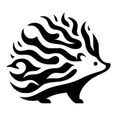 Fire hedgehog silhouette