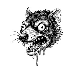 hand drawn illustration of a wolf vector