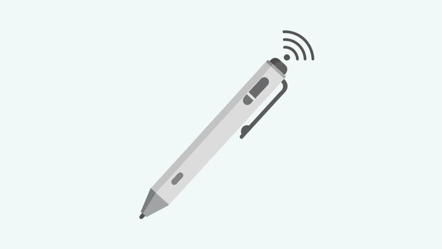 Minimalist digital stylus pen with wireless signal icon for modern technology devices and creative