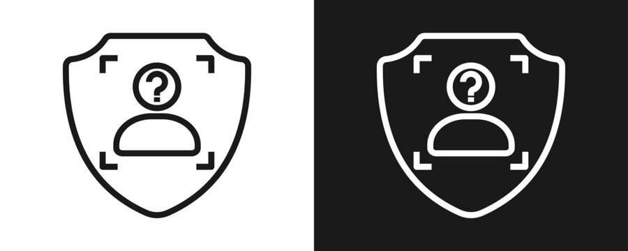 Pseudonymisation Icon Set Outline In White And Black Background