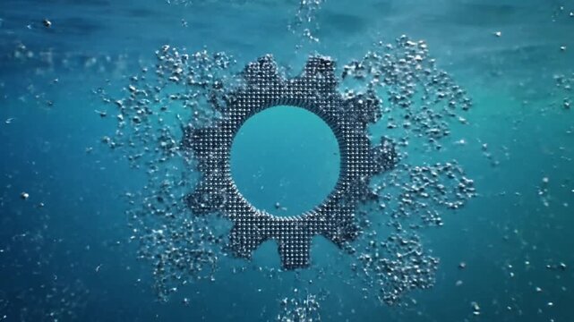 Sci-Fi Swarm Intelligence Animation of Micro-Bots Forming Gear Structure