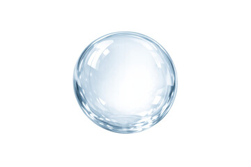 Water drop bubble sphere floating, transparent clear globe illustrating purity, freshness, hydration, and aqua liquid