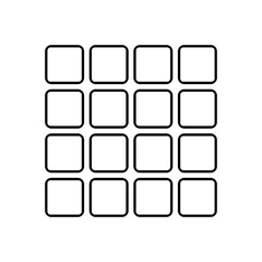 Minimal Rounded Square Grid Icon for UI, App Dashboard, Data Layout, and Modern Interface Design
