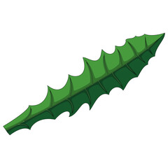 Green Serrated Edge Leaf Illustration
