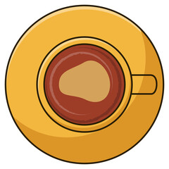 Top View of Coffee Cup on Saucer