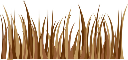 Flat Style Dry Grass Field Illustration Isolated Graphic Element