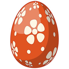 Orange Easter Egg with Floral Pattern