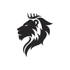 Fototapeta premium the lion king head logo vector icon illustration