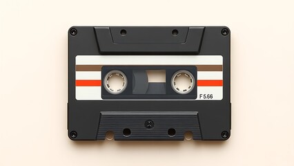 Obraz premium cassette. Vintage cassette tape isolated on a neutral background, evoking music nostalgia. lifestyle magazines, social media lookbooks, designed for lifestyle magazines and social media content.