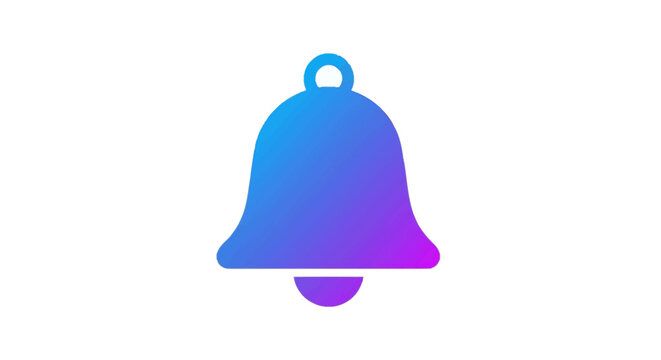 Vibrant blue and purple gradient bell icon representing digital notifications and alerts for