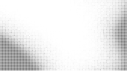 Dual-sided halftone gradient with black dots on white, creating a striking symmetrical abstract background © MdIsmail