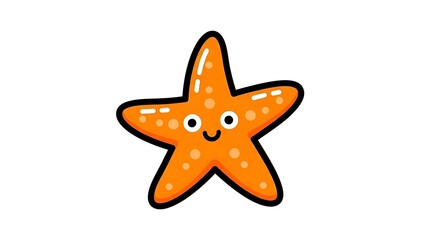 Obraz premium Cartoon Starfish Character Illustration Design.