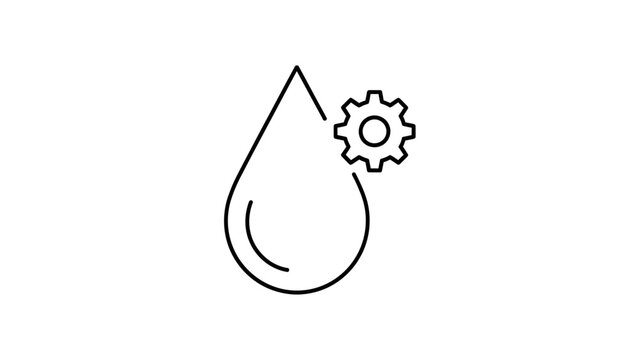 Liquid Engineering Settings Icon: Illustrating Fluid Processing, Management, and Technical Control