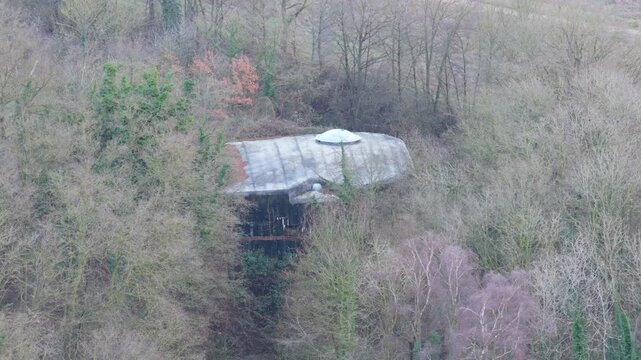 Artillery Casemate and Gun Turret of Eben Emael Fortress AERIAL
