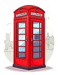 Obraz premium Red telephone booth in London