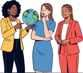 International Women Collaboration isolated on transparent background