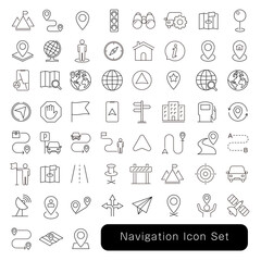 ナビゲーションアイコンセット : 車・地図・物流素材