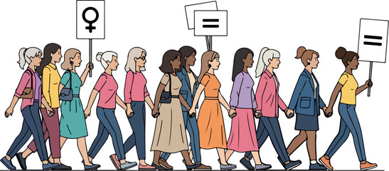 People Queue Waiting in Line isolated on transparent background