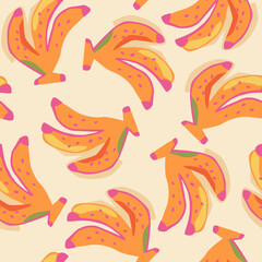 Seamless Banana Pattern in a Colorful Modern Flat Design Style © zussa