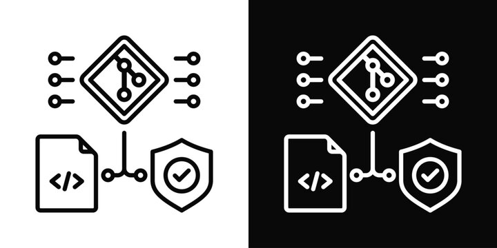 Pre-Commit Hook Icon White And Black Background Style