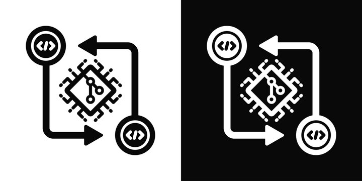 Commit Icon White And Black Background Style