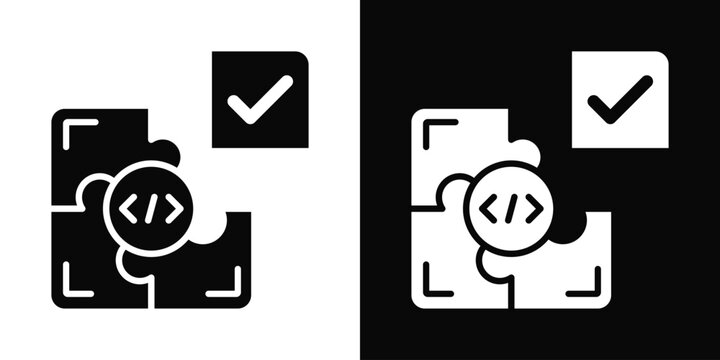 Unit Testing Icon White And Black Background Style
