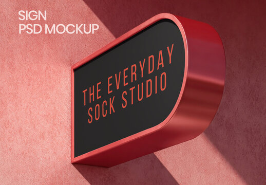 Modern Sign Mockup Design PSD