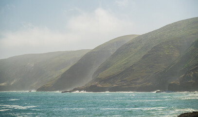 Steep Hills Drop Down Into The Ocean On Santa Rosa Island