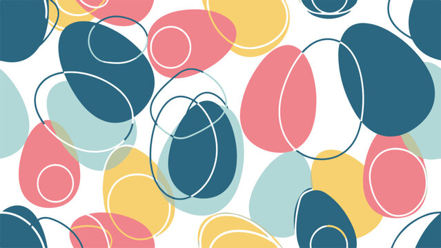 Vibrant Abstract Easter Egg Seamless Pattern Background