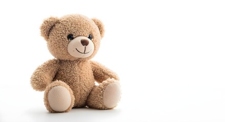 Obraz premium Cute Teddy Bear Minimal Composition on White