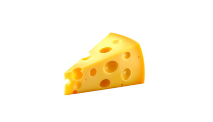 The porous cheese is prominently displayed against a white background