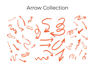 Hand-drawn sketchy arrow collection