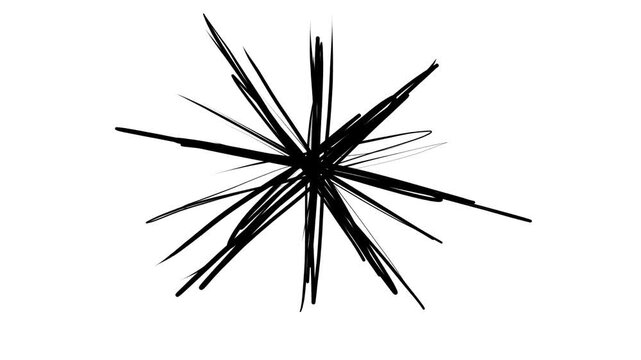 Animation of a large thorn or star with sharp thin rays.