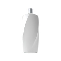 Smooth white bottle with silver cap against a black backdrop, isolated image