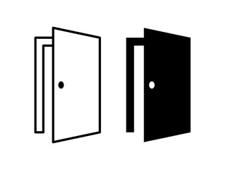 Vector Door Icon on White Background