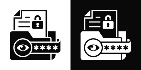 Obraz premium Confidentiality Icon White And Black Background Style