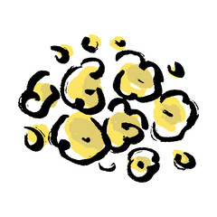 手描き花の毛筆イラスト