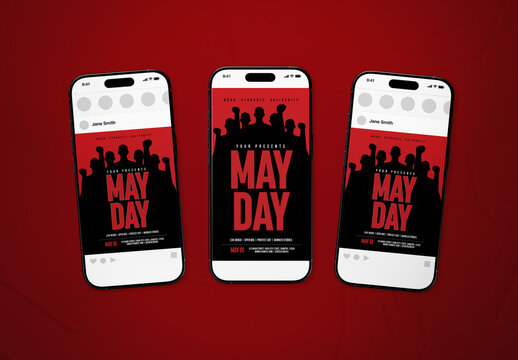 Red and Black Gothic May Day Social Media