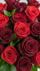Obraz premium A beautiful bouquet of red roses in full bloom, a symbol of love and passion.