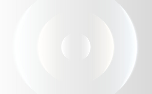 Abstract white gradient circle background with soft light rings