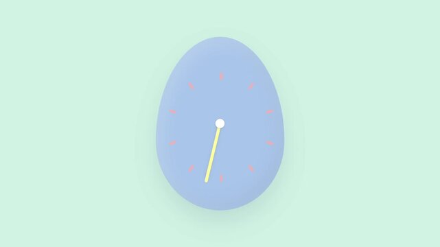 Pastel Easter Egg Themed Clock Animation with Time Passing Loop easter, egg