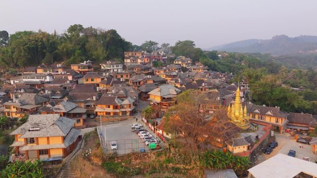 Jingmai Mountain Yunnan Ancient Villages Morning Aerial