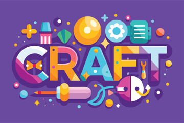 Vibrant craft supplies arranged in colorful creative workspace