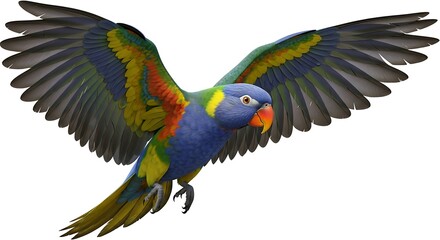 Fototapeta premium Rainbow Lorikeet Bird in Flight.