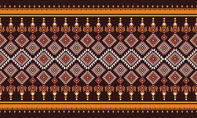Classic tribal geometric pattern in warm brown tones inspired by traditional woven fabrics. Perfect for ethnic decor, textiles, and surface design.