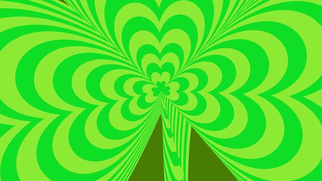 hypnotic looping shamrock Saint Patrick's Day background illustration