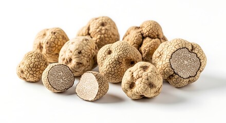 Truffles on White Background for Culinary Use.